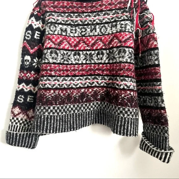 Monse red fairisle wool sweater